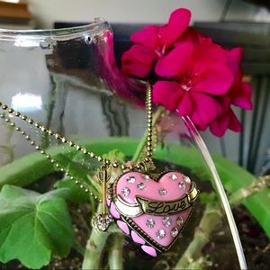 Locket Pendant Necklace Diamond Ring Inside without a box.